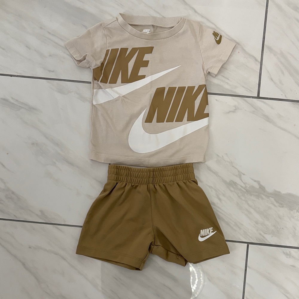 Nike Beige and Brown Toddler Set